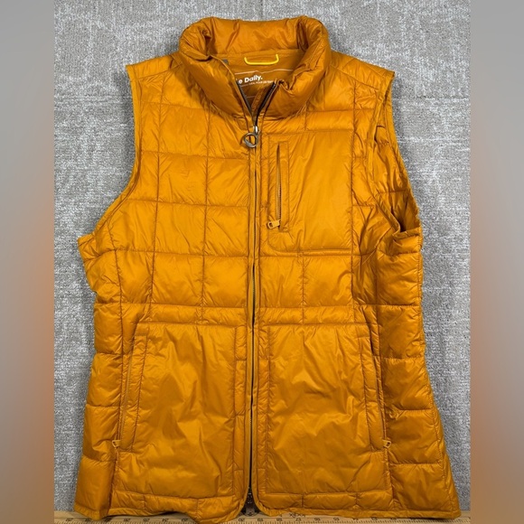 Lole Le Daily Full Zip Mustard Gold Full Zip Outdoor Hiking Packable Vest Sz L - Picture 1 of 7